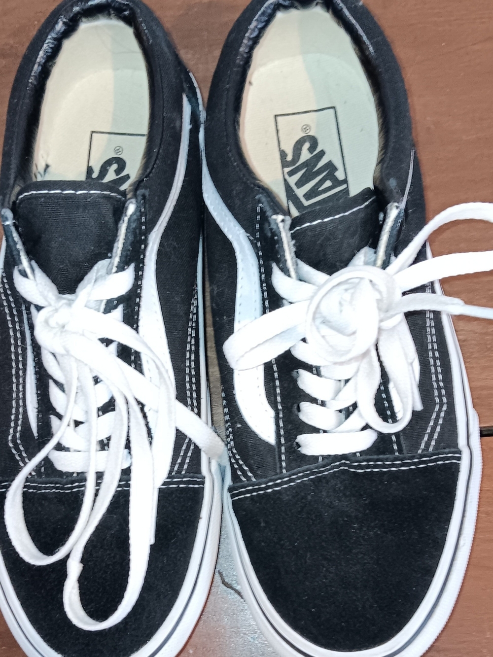 Vans Women Platform  Black and White Old Skool Low-Top Sneakers  Sz 6.5